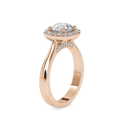 Crowned Halo Solitaire Diamond Ring