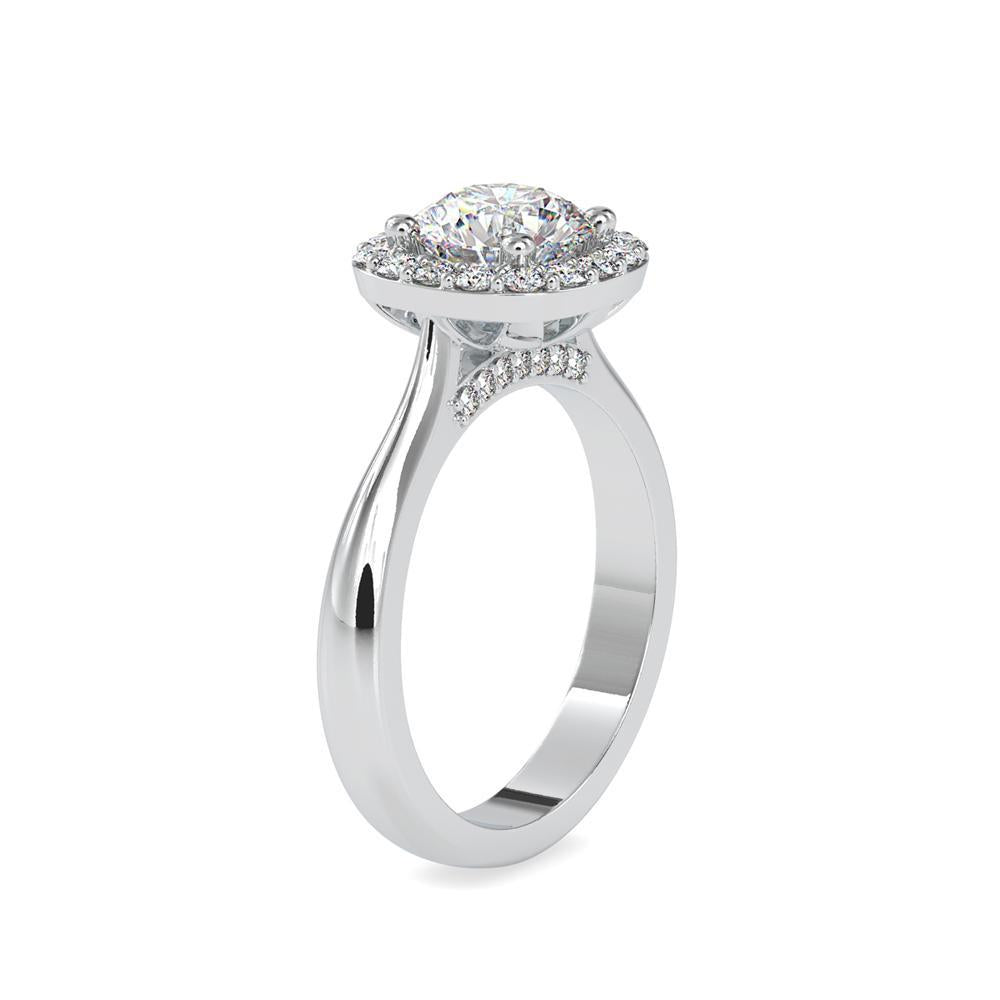 Crowned Halo Solitaire Diamond Ring