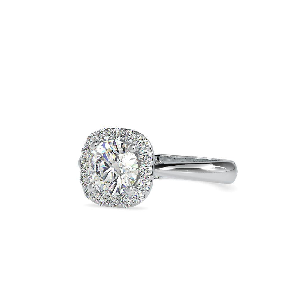 Crowned Halo Solitaire Diamond Ring
