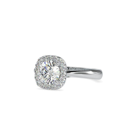 Crowned Halo Solitaire Diamond Ring
