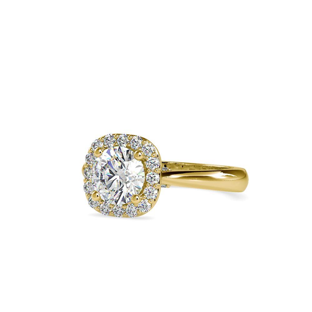 Crowned Halo Solitaire Diamond Ring