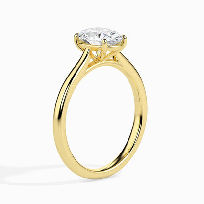 35 Cent Oval Solitaire Ring