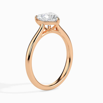 50 Cent Heart Solitaire Ring