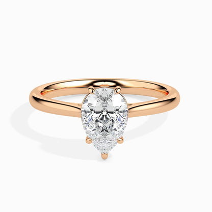50 Cent Pear Solitaire Ring