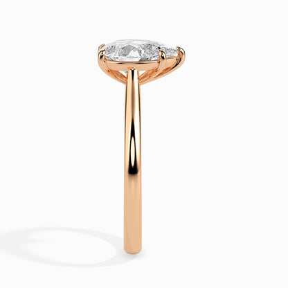 50 Cent Pear Solitaire Ring
