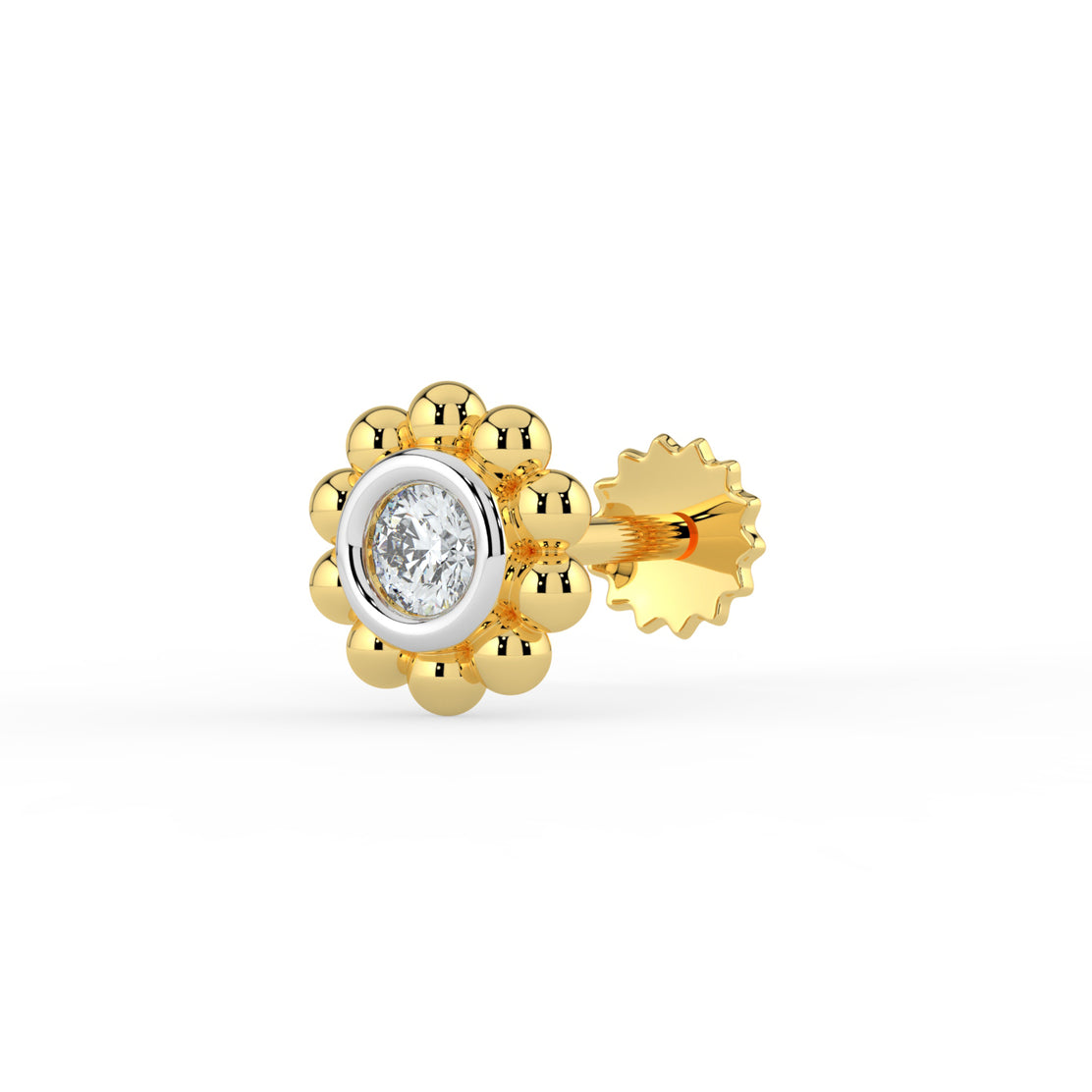 Beaded Sparkles Lab Diamond Nose Pin
