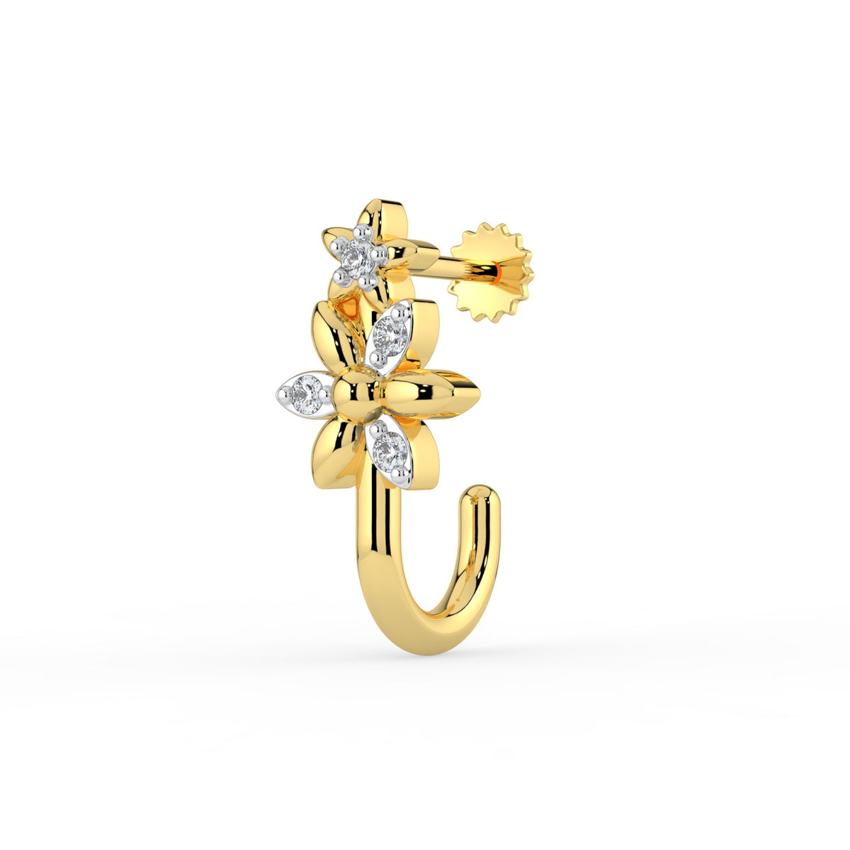 Dainty Blooms Lab Diamond Nose Pin