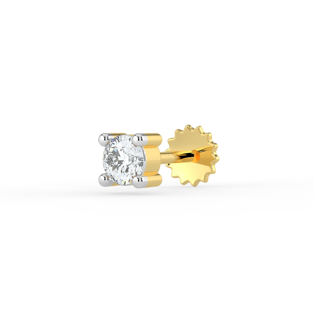 Classic Solitaire Lab Diamond Nose Pin