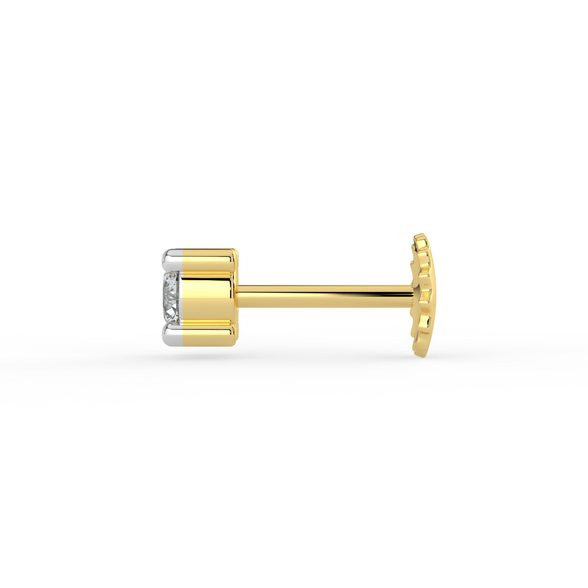 Classic Solitaire Lab Diamond Nose Pin