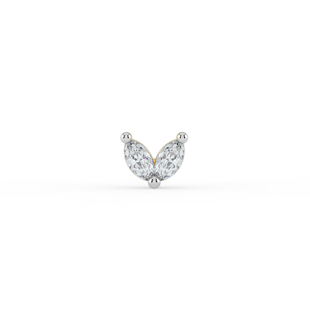 Marquise Duo Lab Diamond Nose Pin