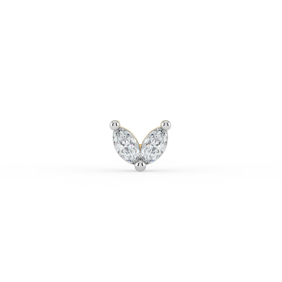 Marquise Duo Lab Diamond Nose Pin