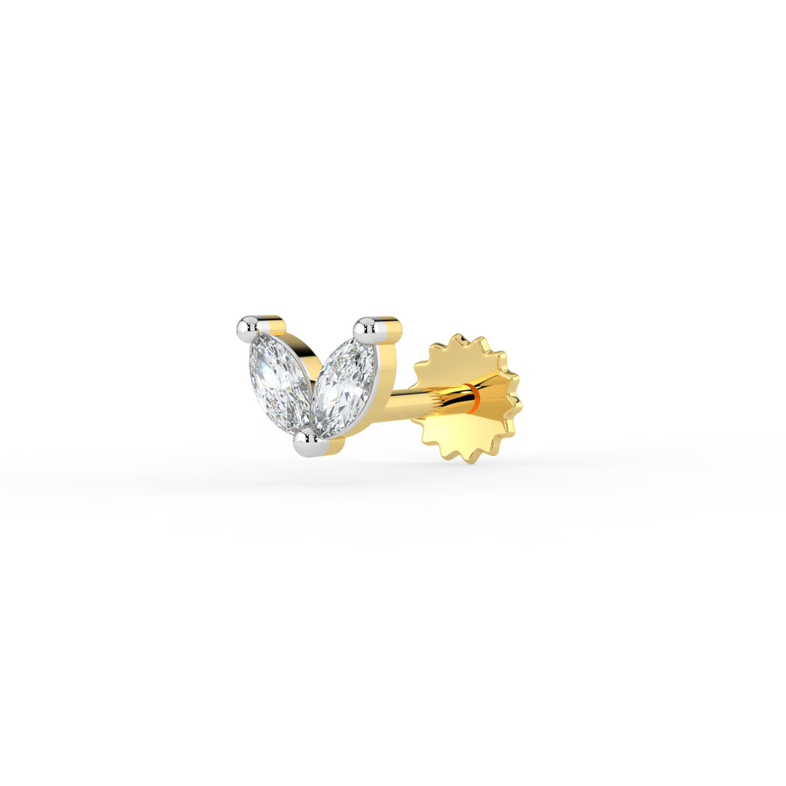 Marquise Duo Lab Diamond Nose Pin