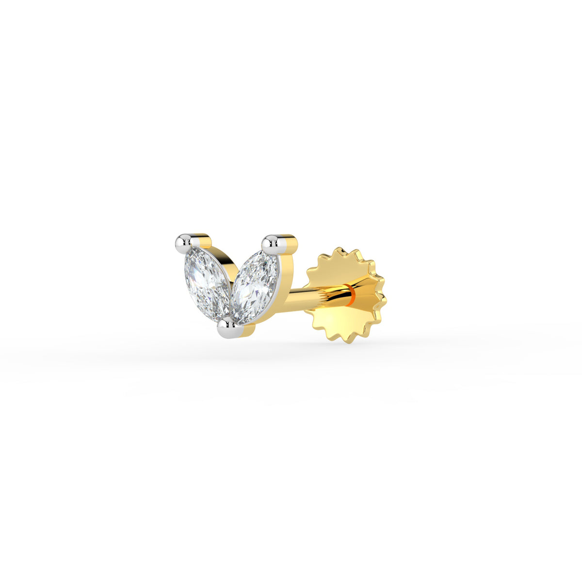 Marquise Duo Lab Diamond Nose Pin