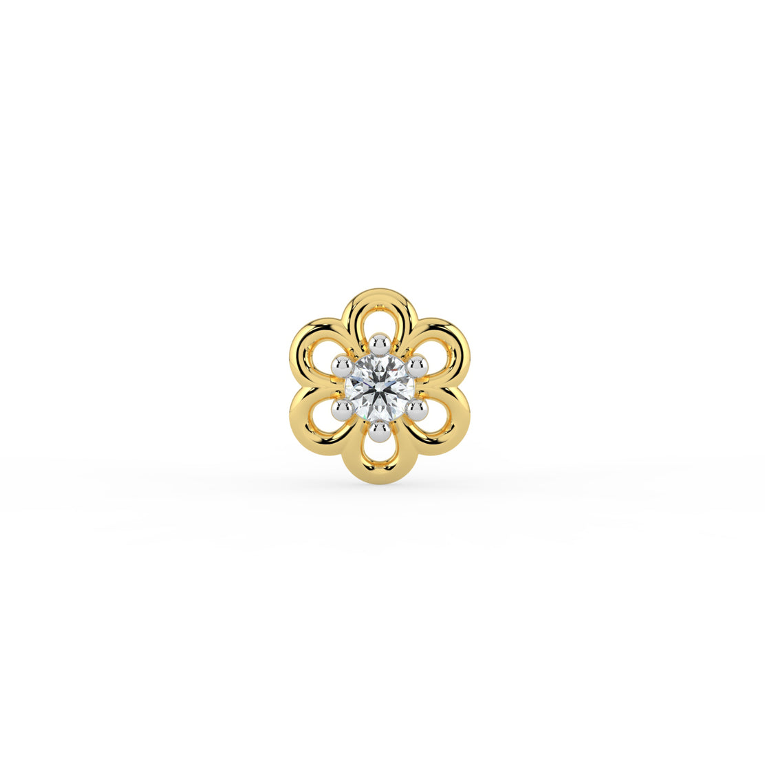 Evie Floral Lab Diamond Nose Pin