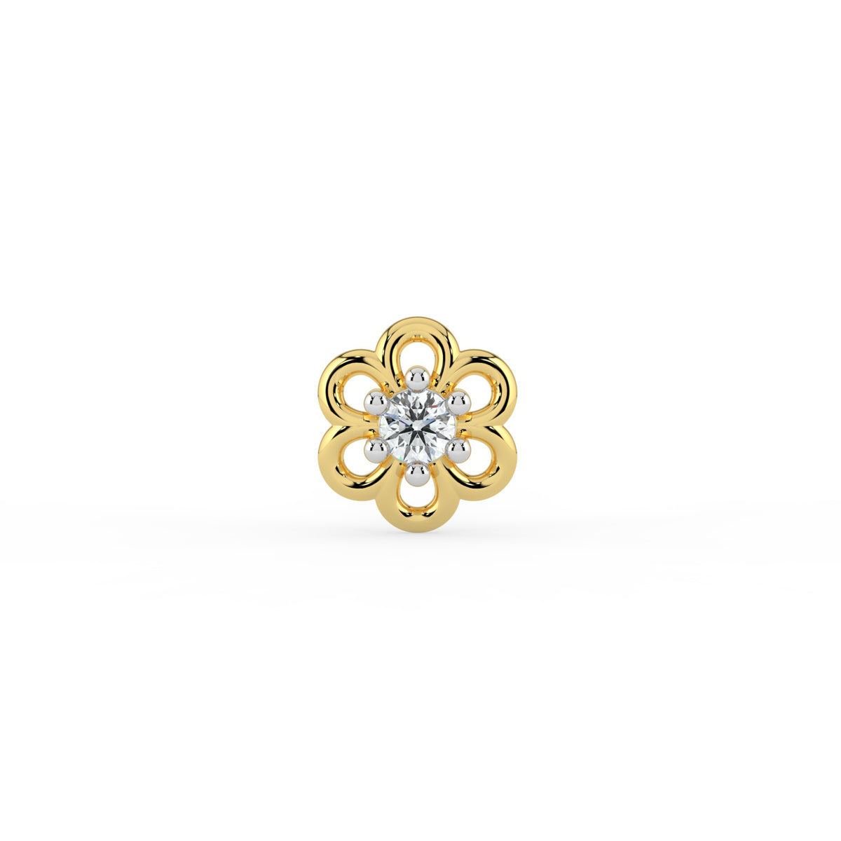 Evie Floral Lab Diamond Nose Pin