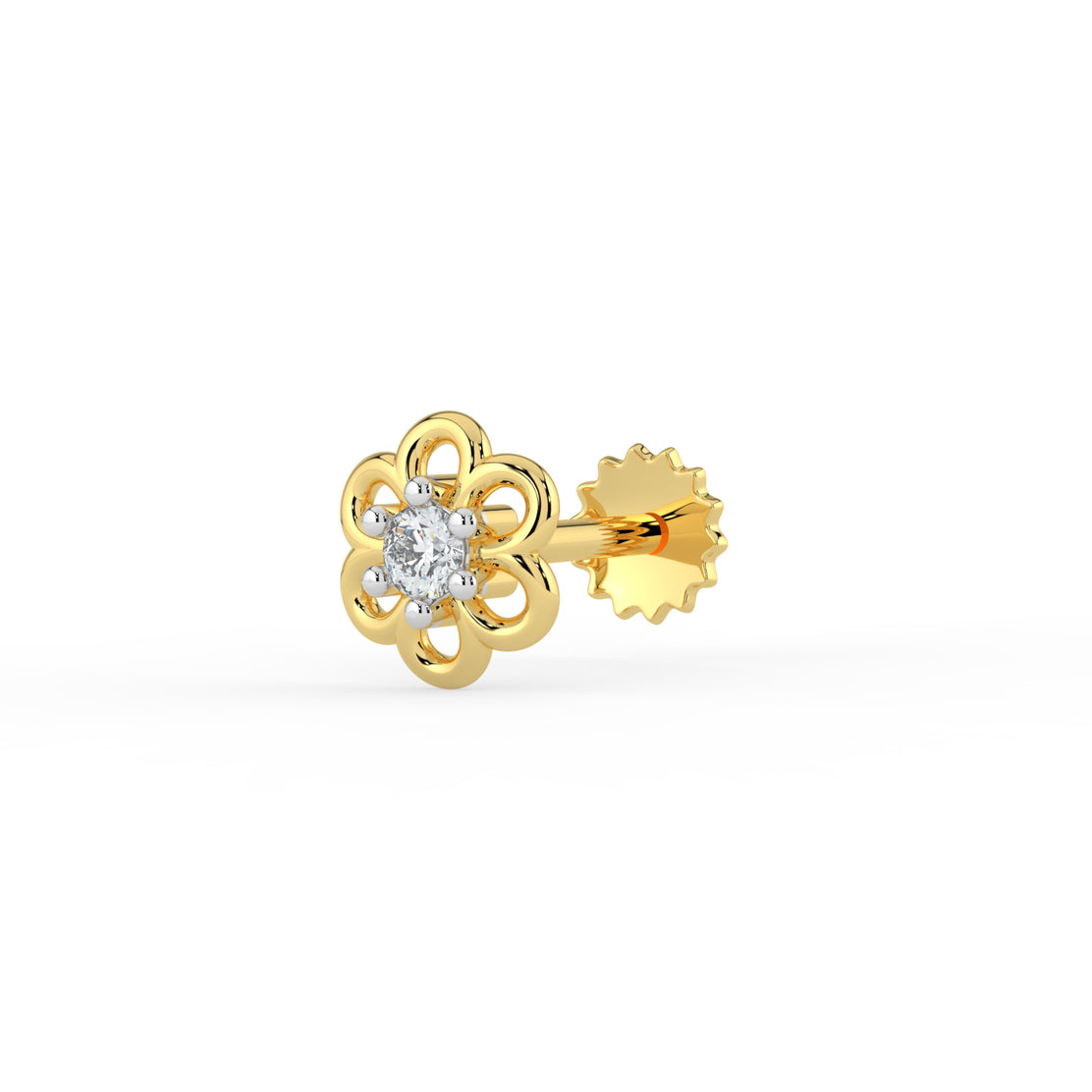 Evie Floral Lab Diamond Nose Pin
