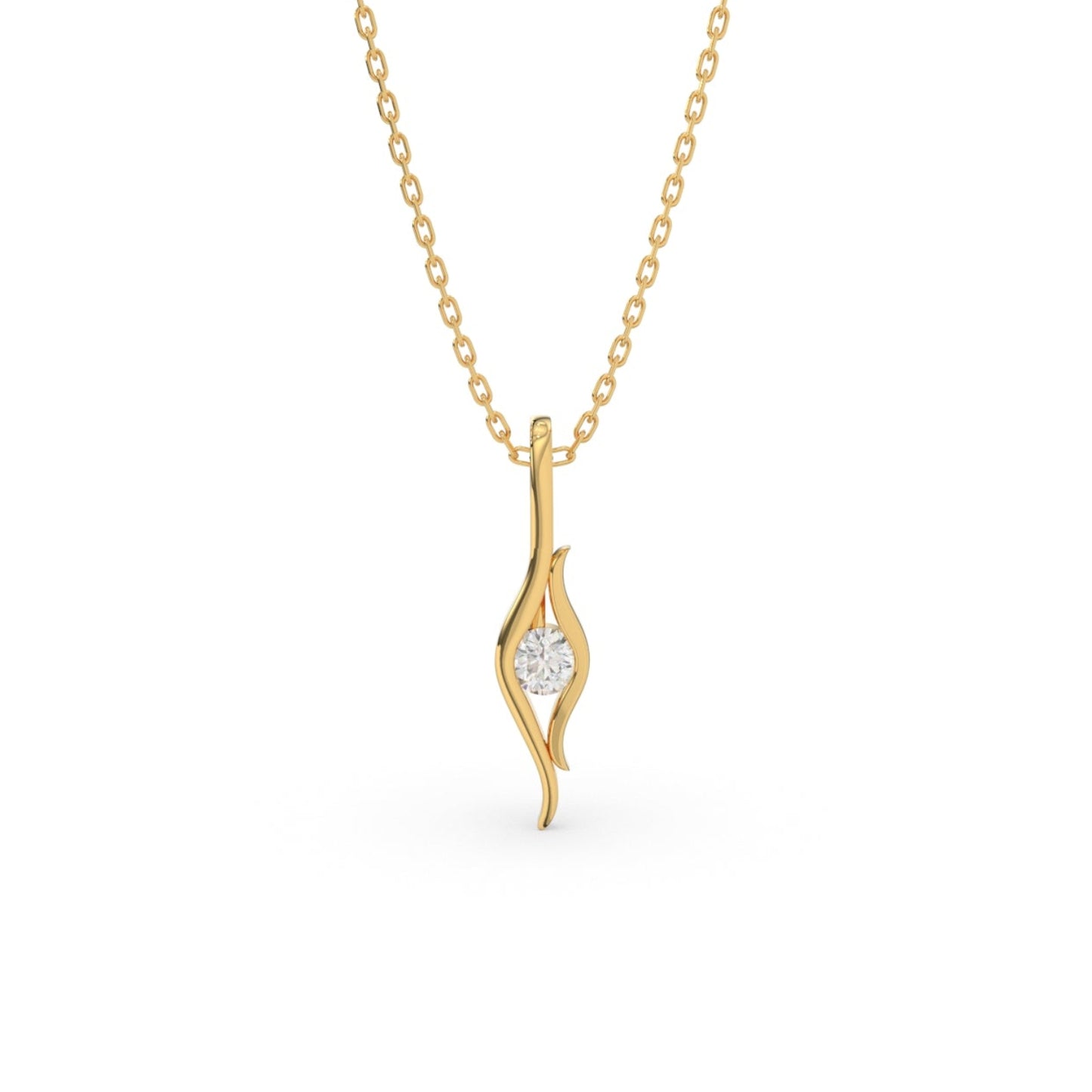 Pristine Light Solitaire Pendant (With Chain)