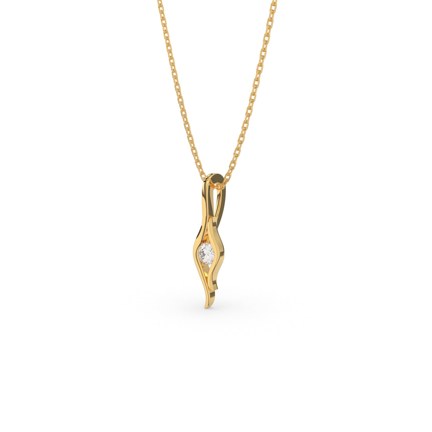 Pristine Light Solitaire Pendant (With Chain)