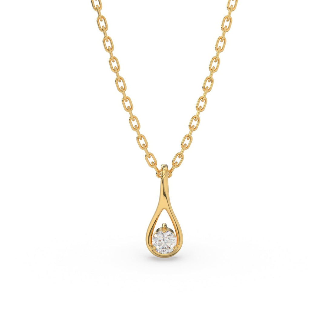 Ethereal Brilliance Solitaire Pendant (With Chain)