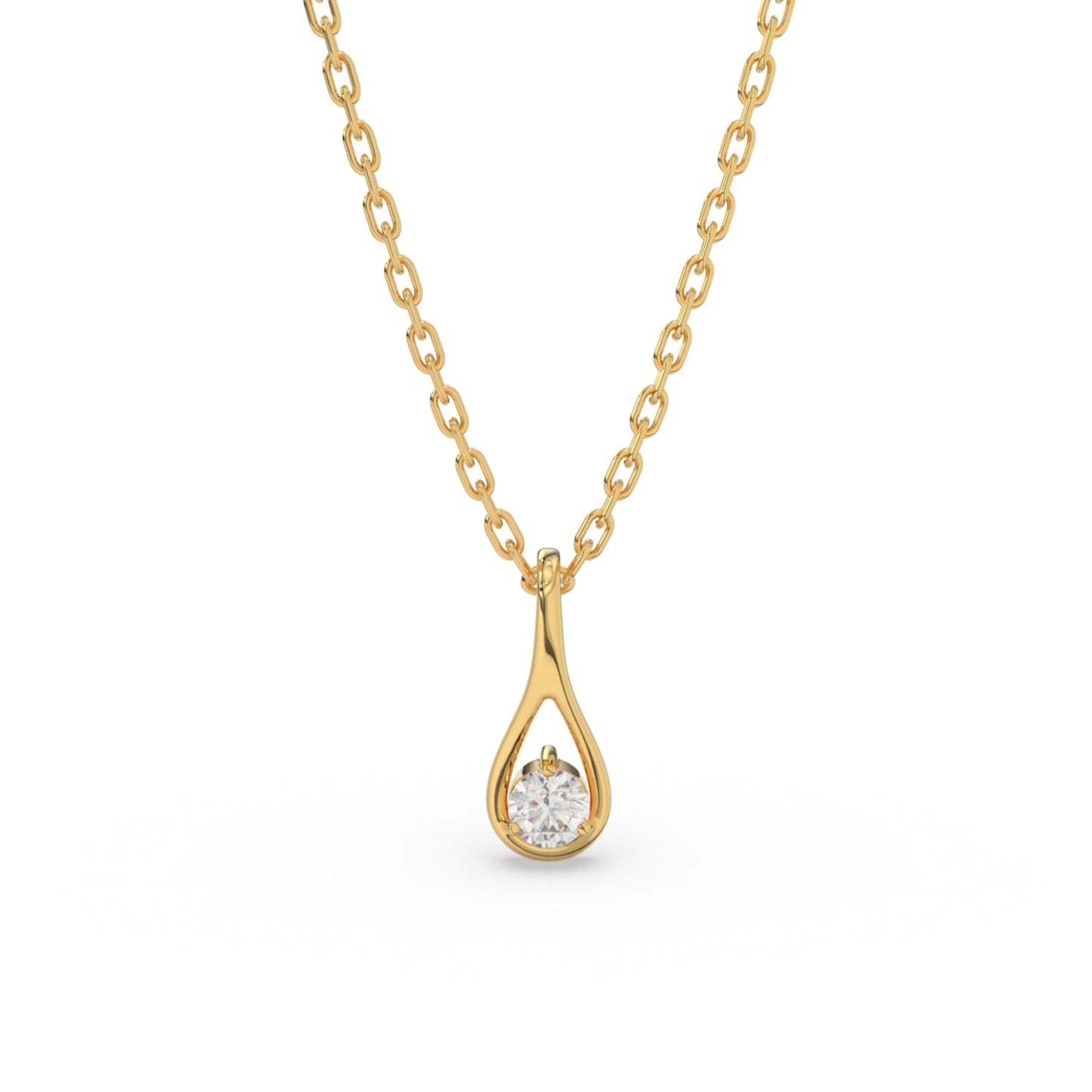 Ethereal Brilliance Solitaire Pendant (With Chain)