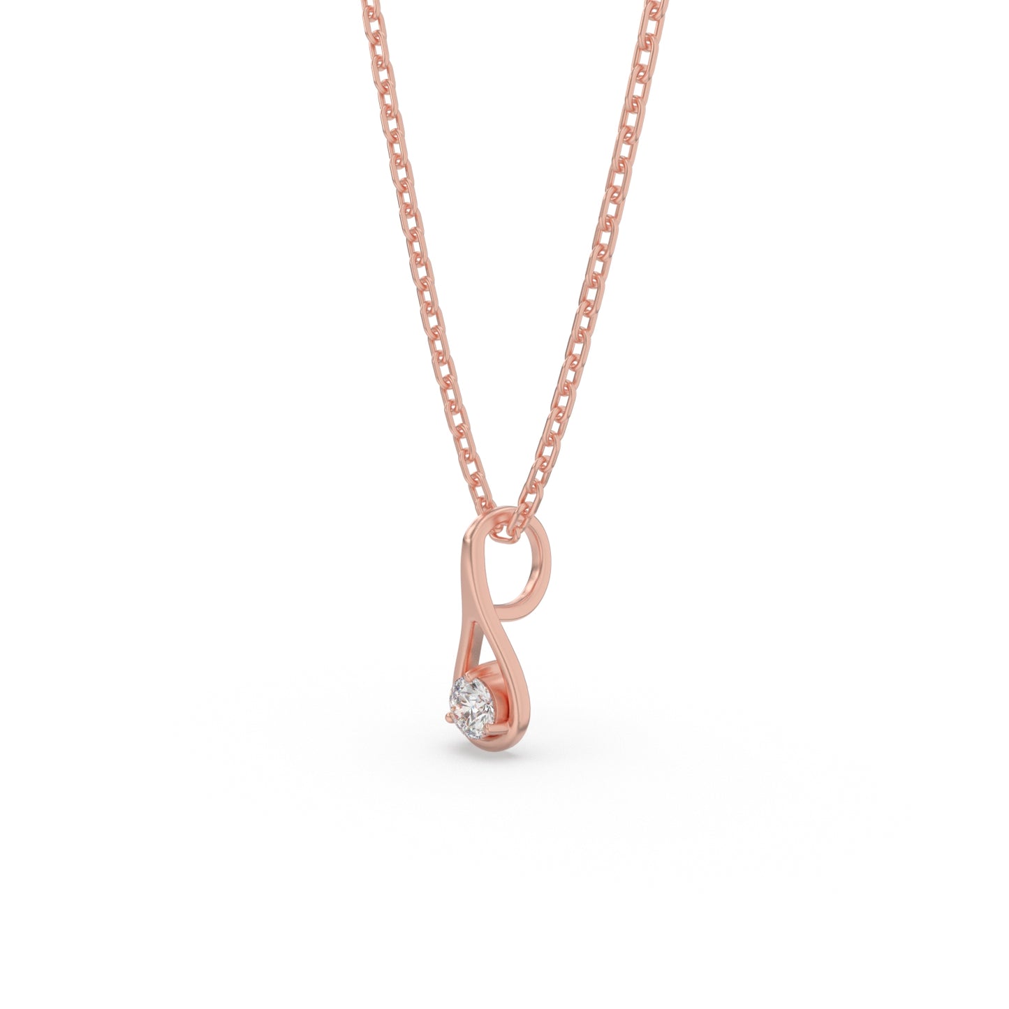 Ethereal Brilliance Solitaire Pendant (With Chain)