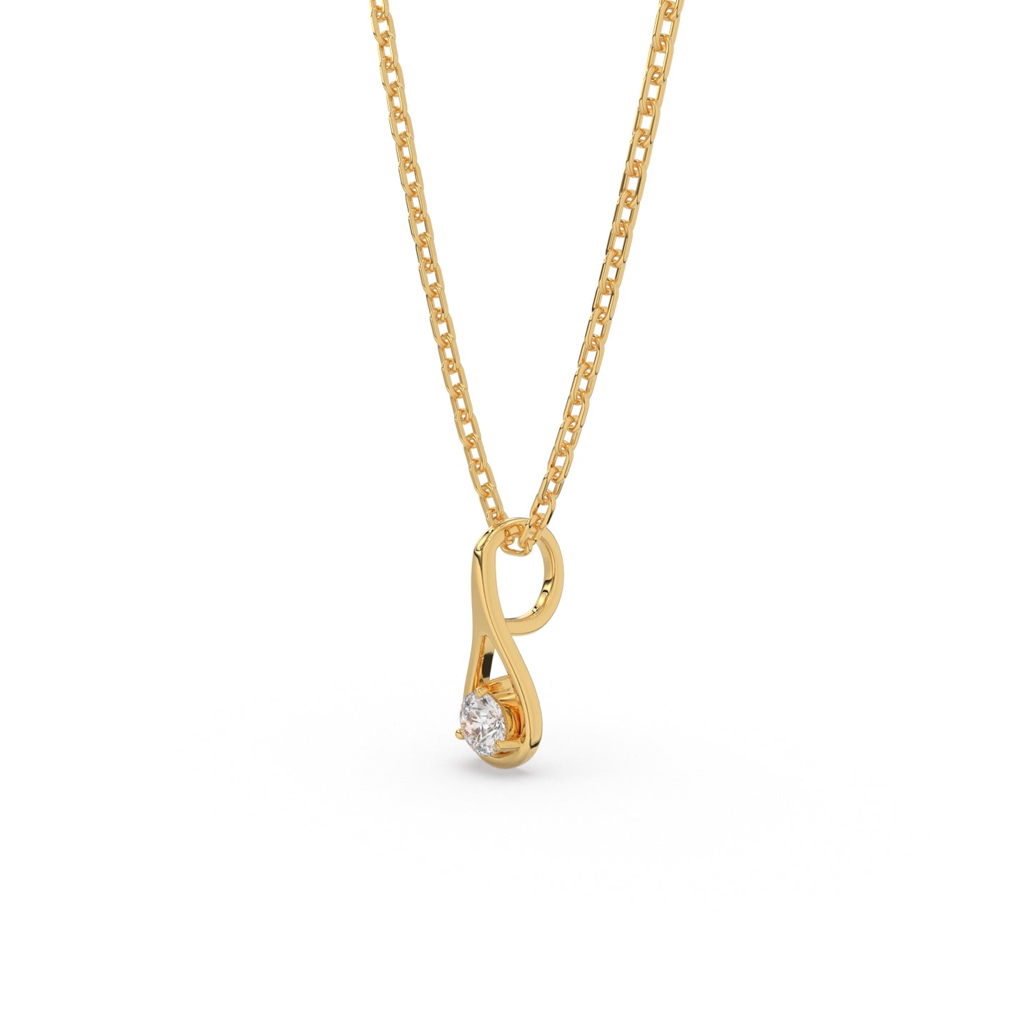 Ethereal Brilliance Solitaire Pendant (With Chain)