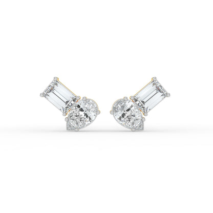 Gema Dual Stone Lab Diamond Studs