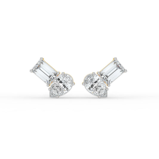 Gema Dual Stone Lab Diamond Studs