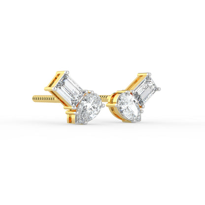Gema Dual Stone Lab Diamond Studs