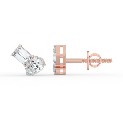 Gema Dual Stone Lab Diamond Studs