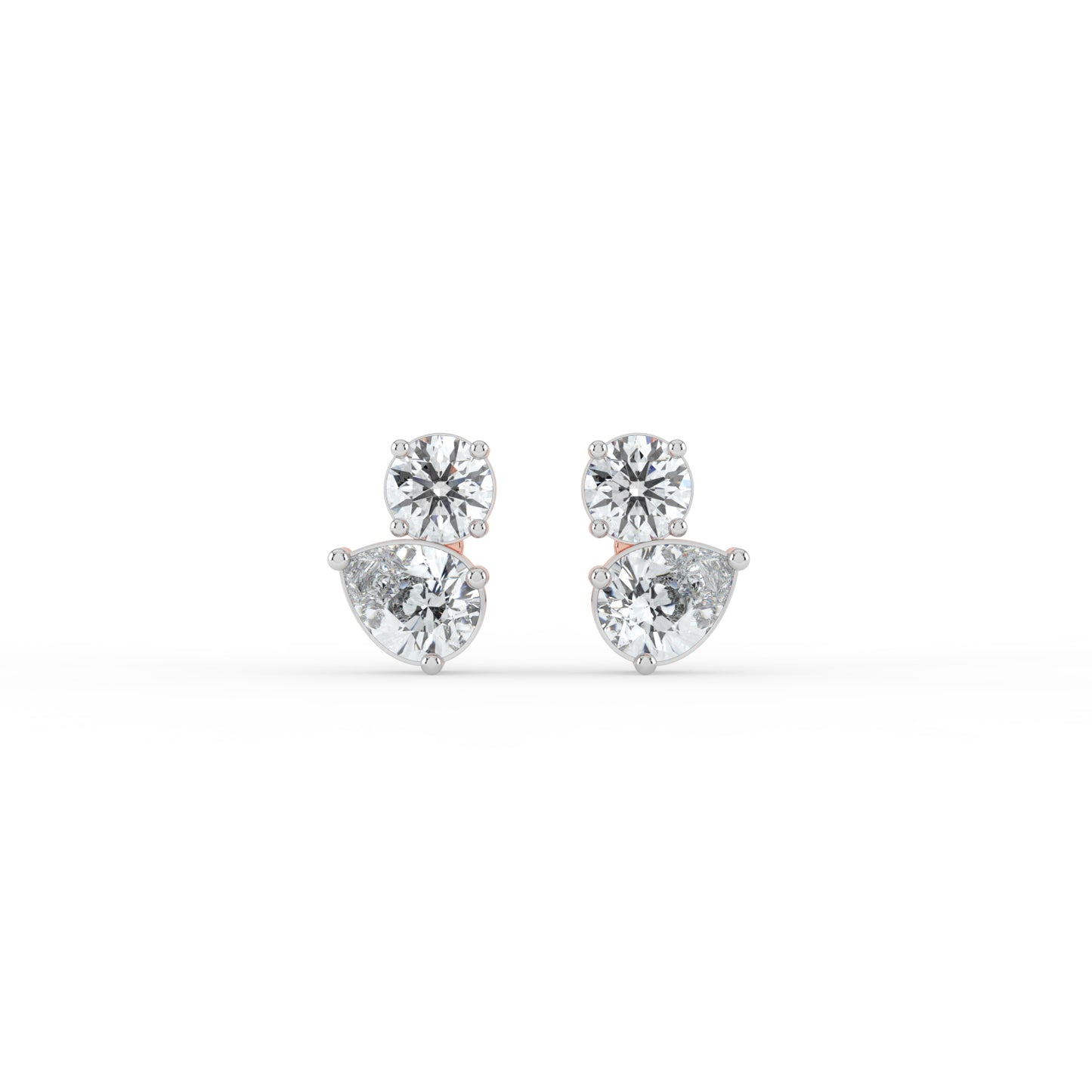 Round and Pear Dual Stone Studs