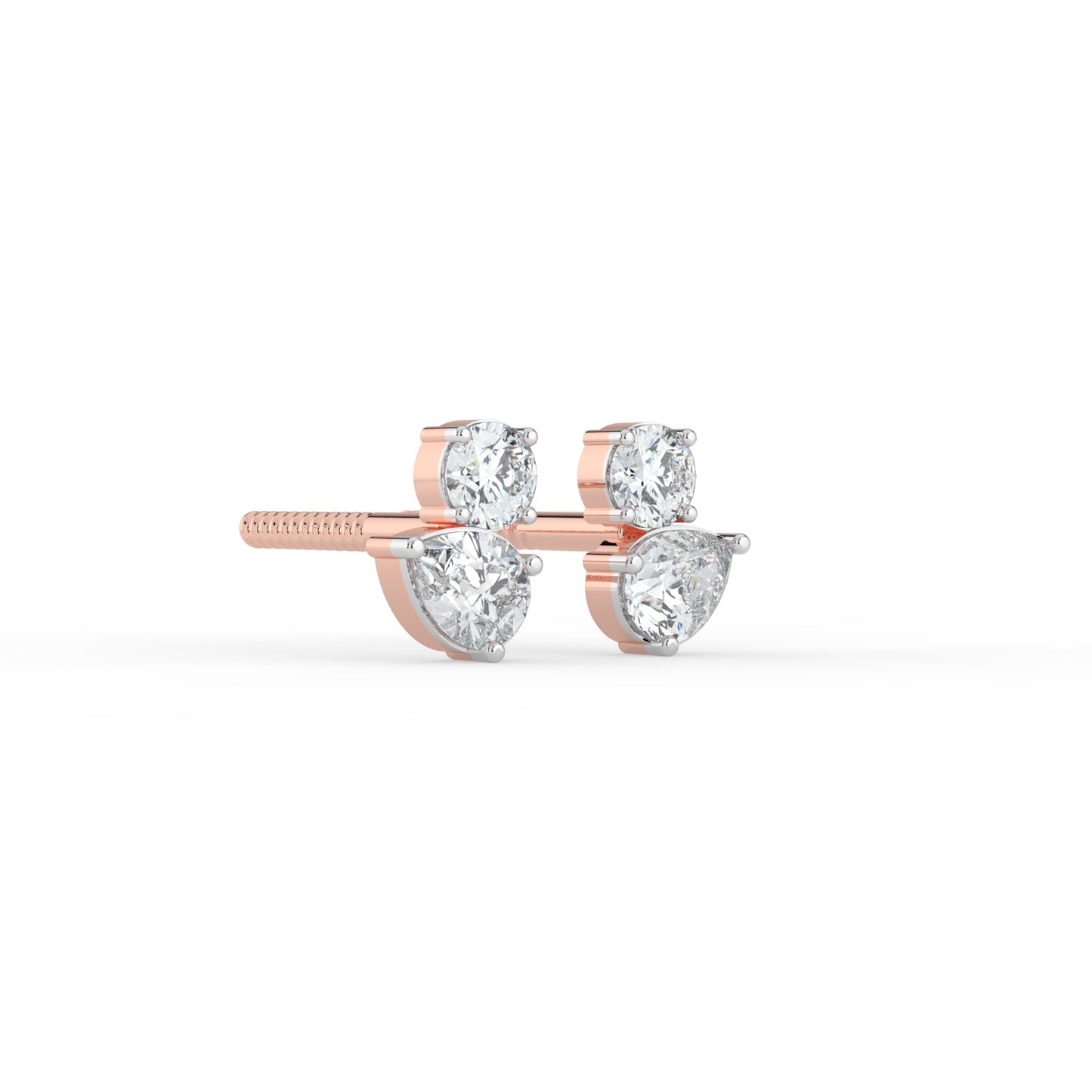 Round and Pear Dual Stone Studs