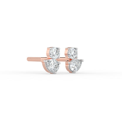Round and Pear Dual Stone Studs