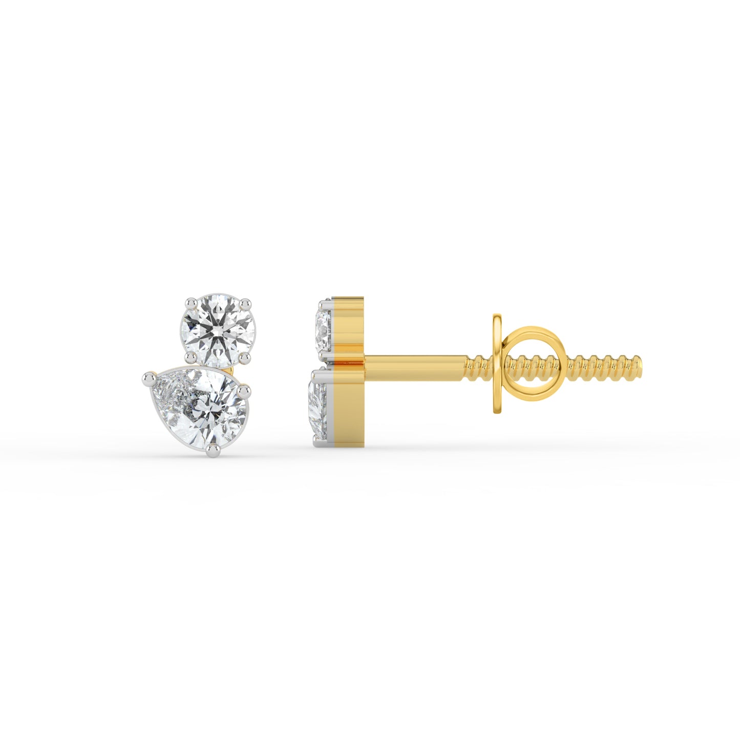 Round and Pear Dual Stone Studs
