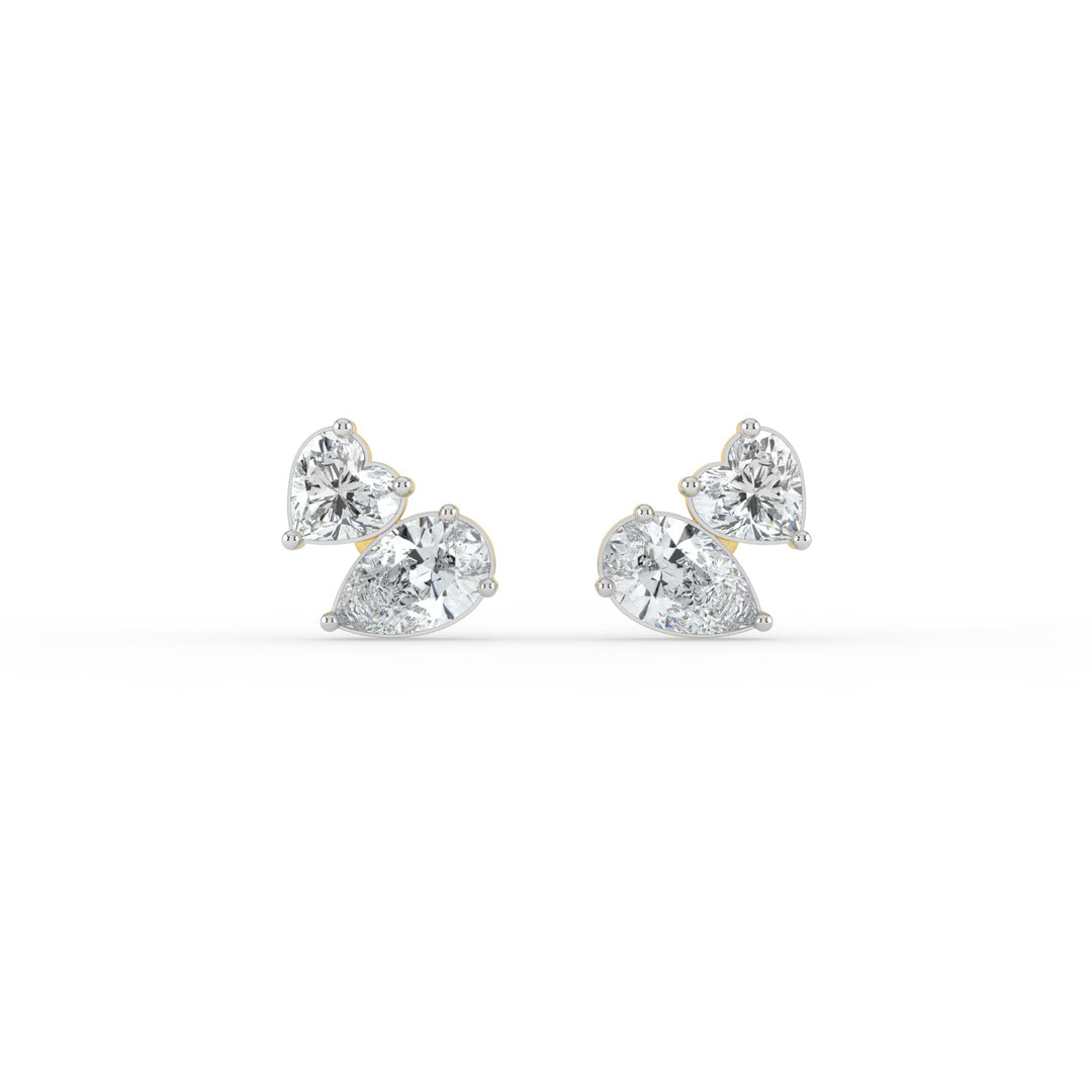 Heart and Pear Duo Studs