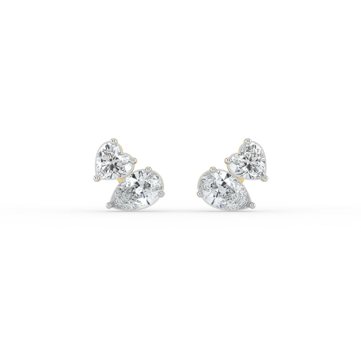 Heart and Pear Duo Studs