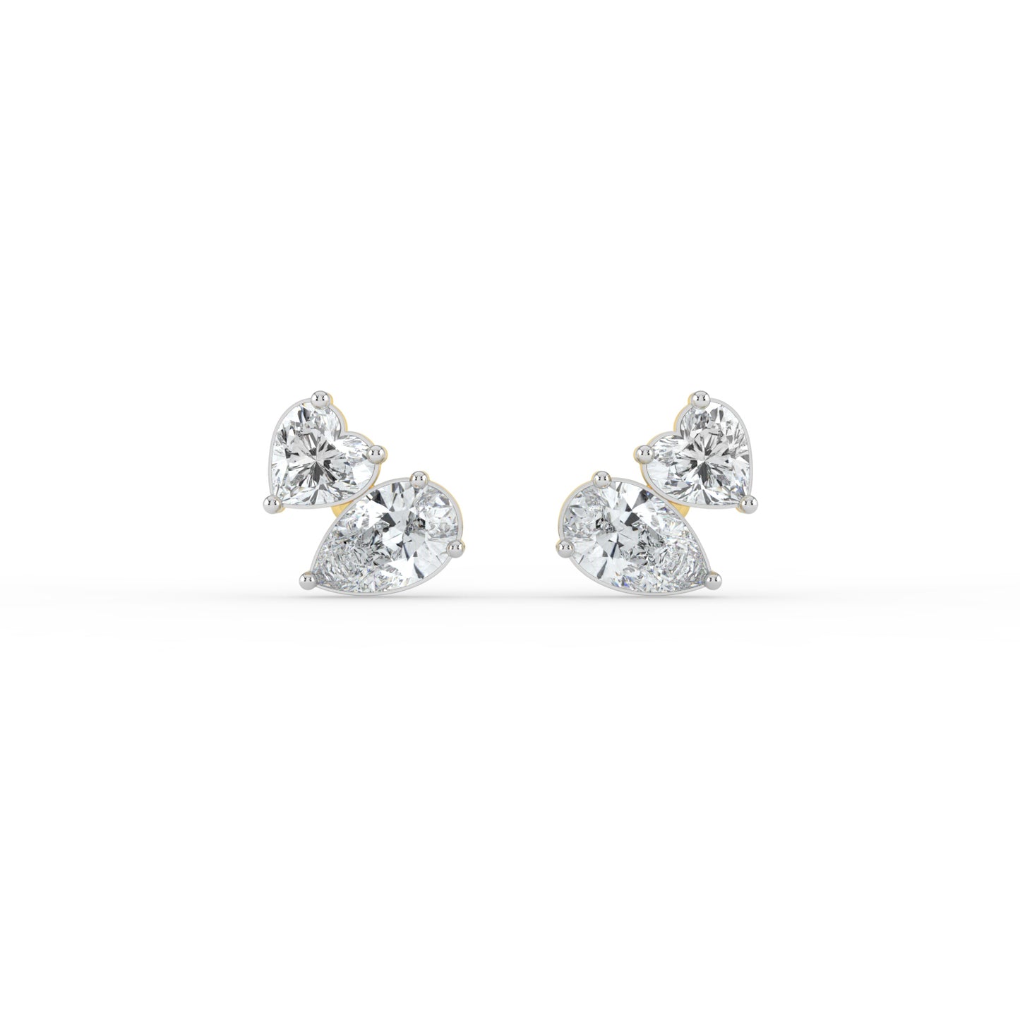 Heart and Pear Duo Studs