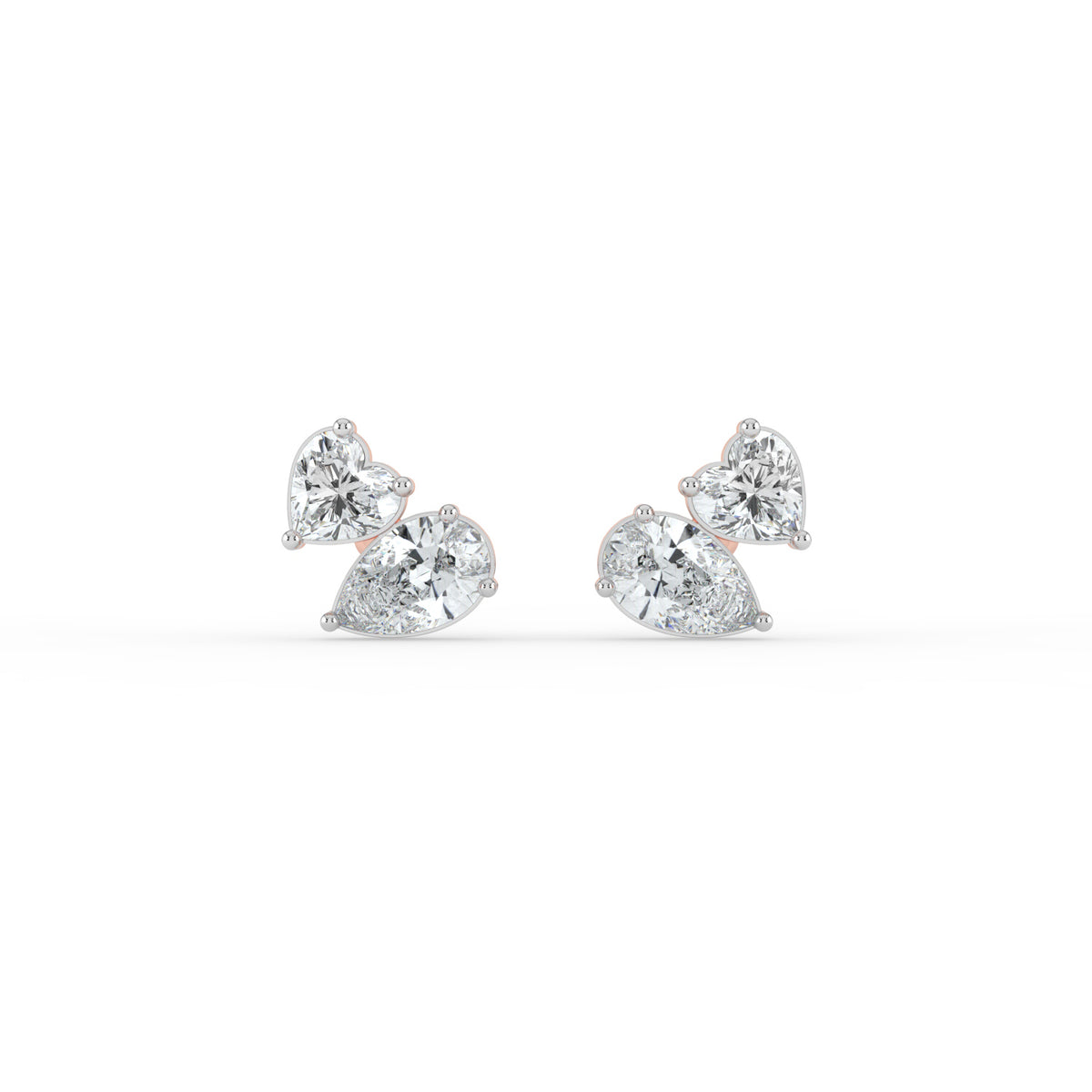 Heart and Pear Duo Studs
