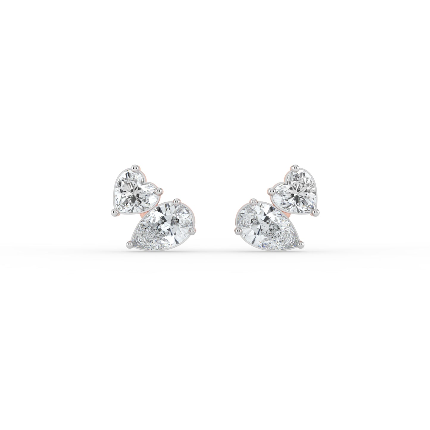 Heart and Pear Duo Studs