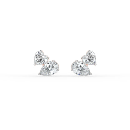 Heart and Pear Duo Studs