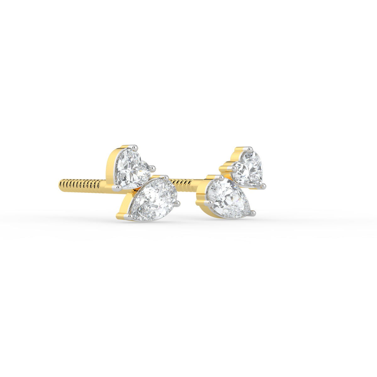 Heart and Pear Duo Studs
