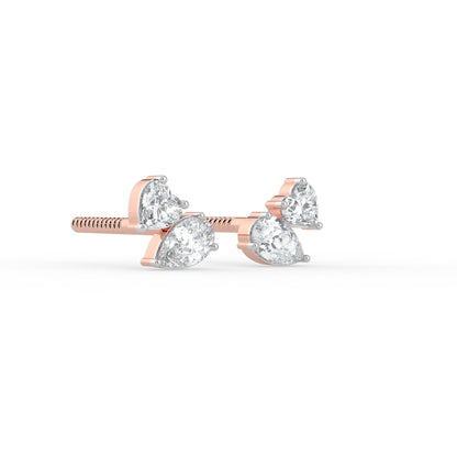Heart and Pear Duo Studs