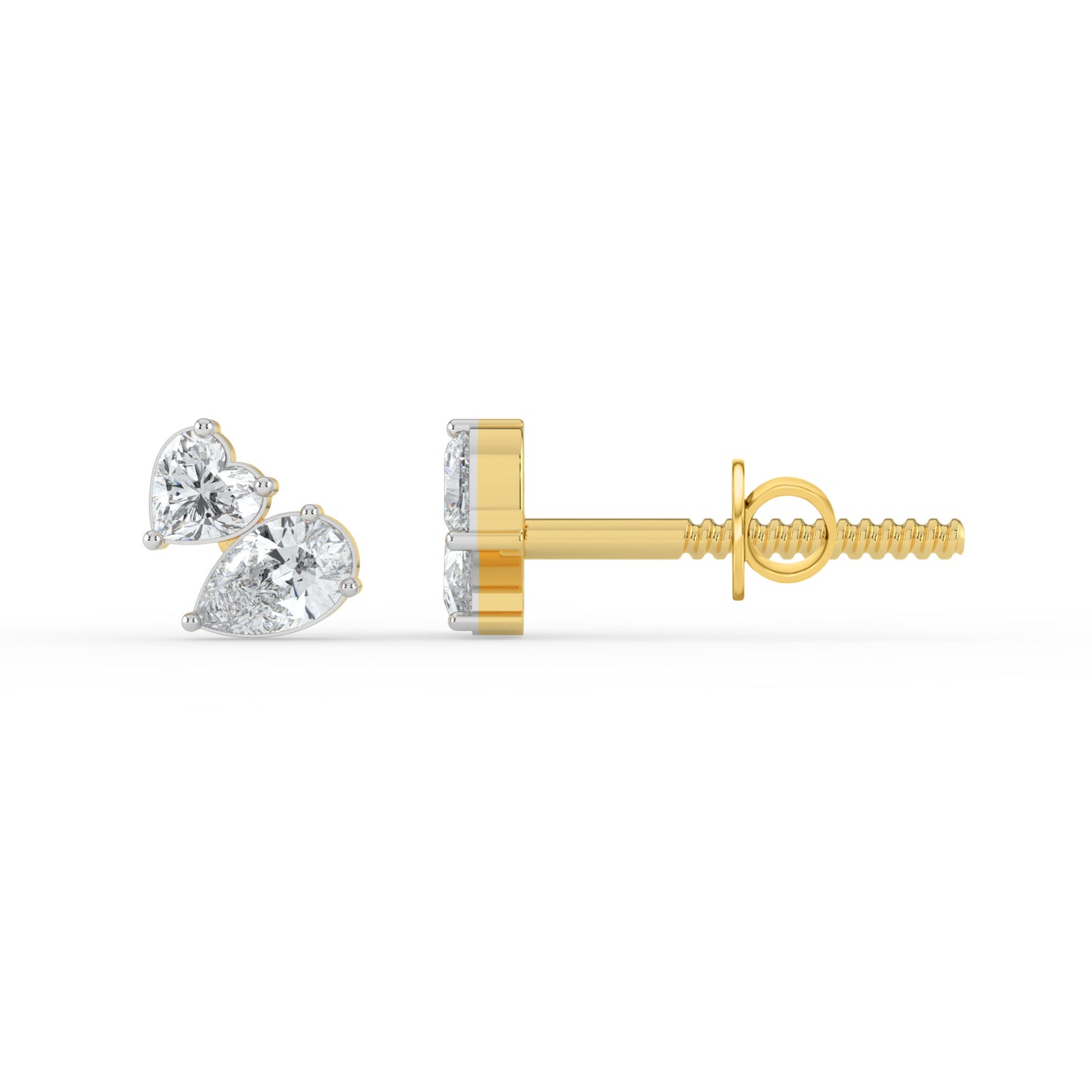 Heart and Pear Duo Studs