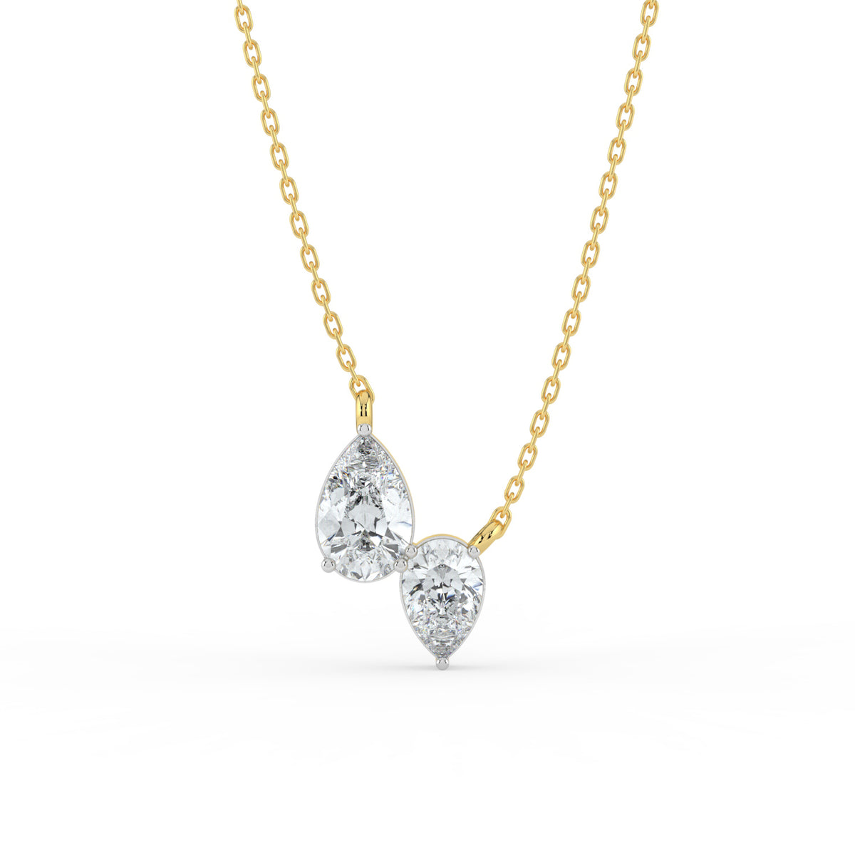 Pear Toi Et Moi Lab Diamond Necklace