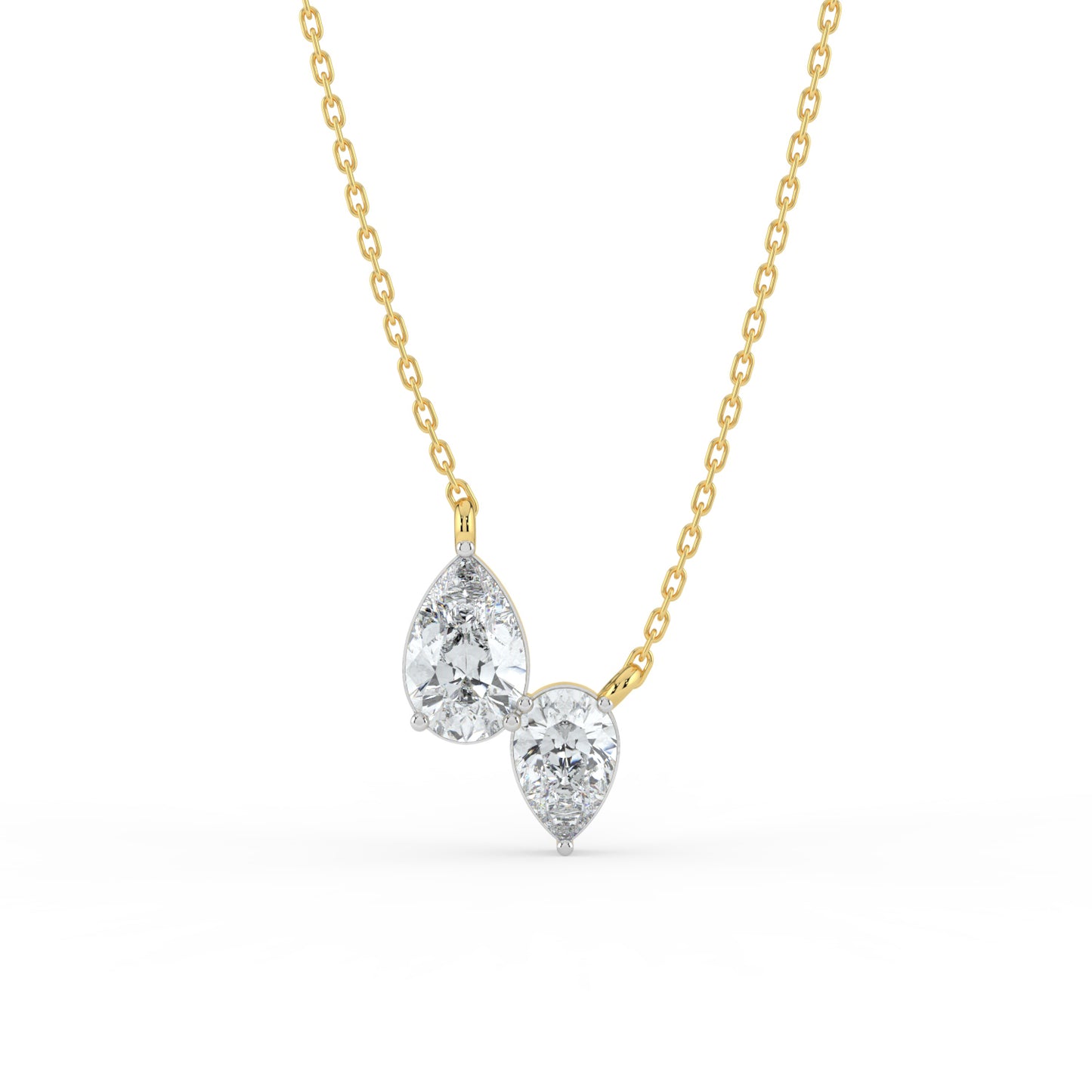 Pear Toi Et Moi Lab Diamond Necklace
