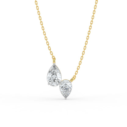 Pear Toi Et Moi Lab Diamond Necklace