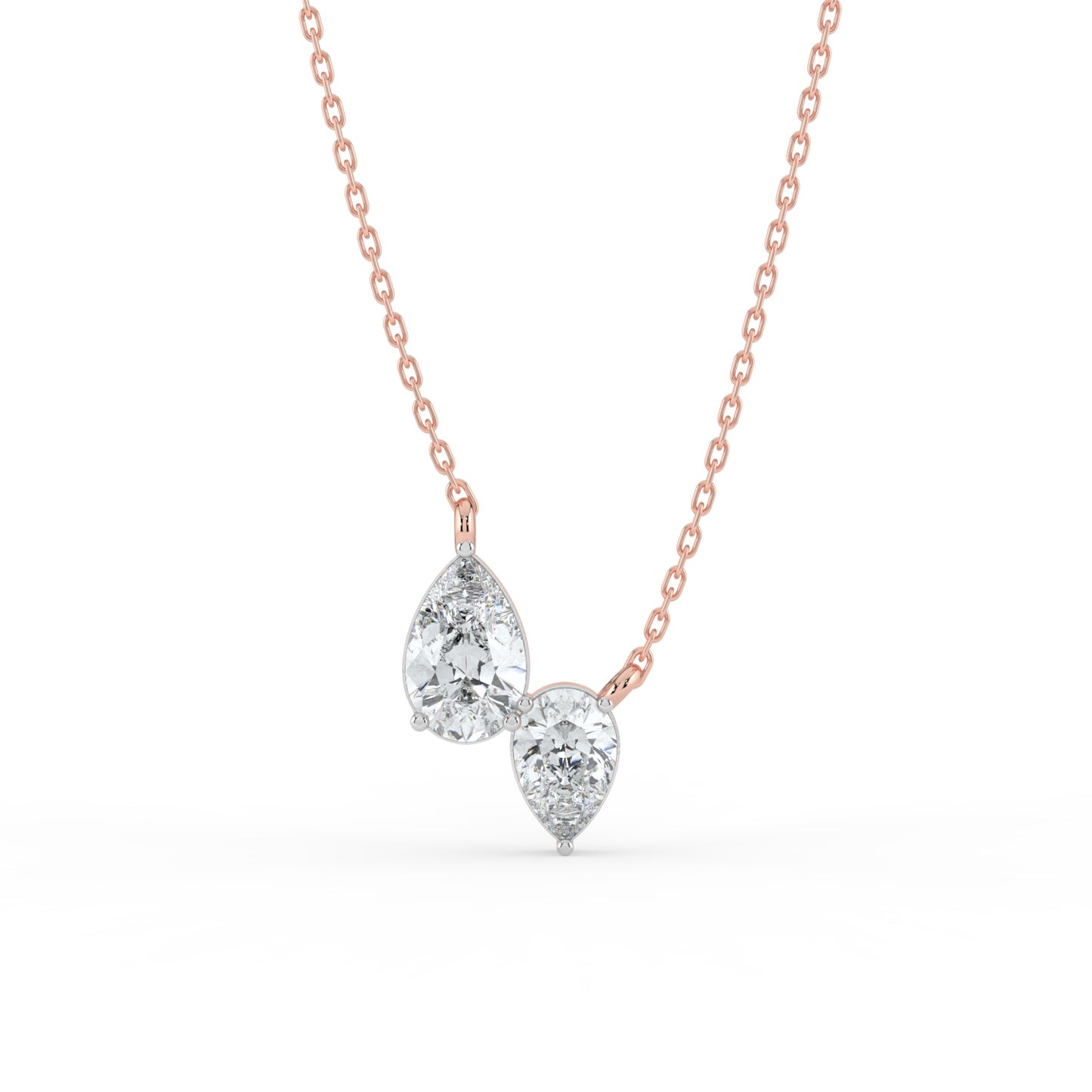 Pear Toi Et Moi Lab Diamond Necklace
