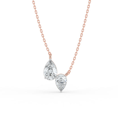 Pear Toi Et Moi Lab Diamond Necklace