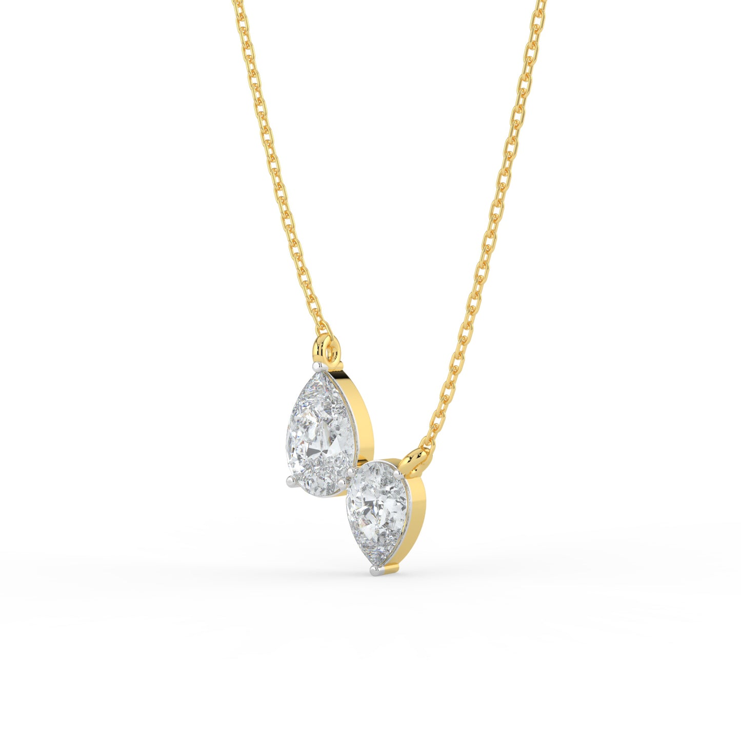 Pear Toi Et Moi Lab Diamond Necklace