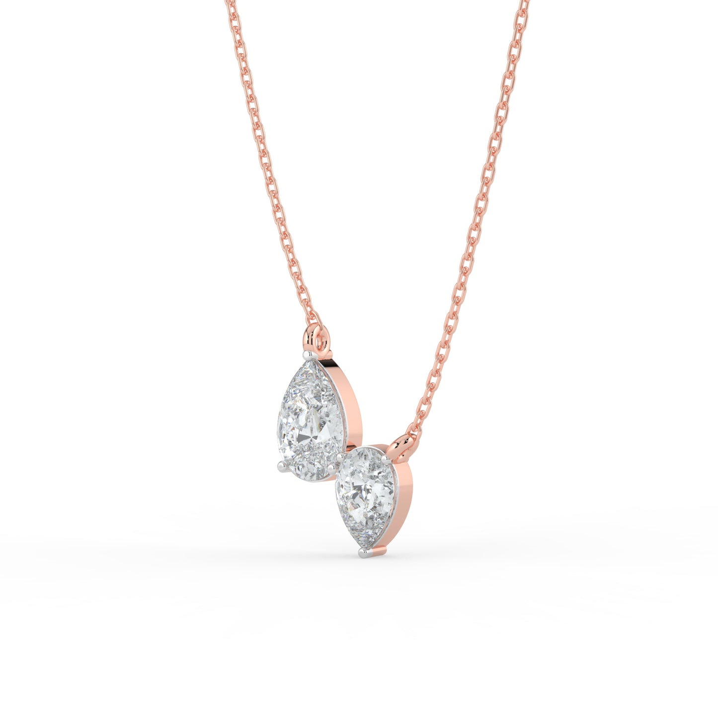 Pear Toi Et Moi Lab Diamond Necklace